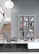 Raumteilerregal >MAURO< 15 Fächer, in Weiss  - 107,2x176,3x32,9cm (BxHxT)