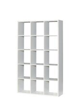 Raumteilerregal >MAURO< 15 Fächer, in Weiss  - 107,2x176,3x32,9cm (BxHxT)