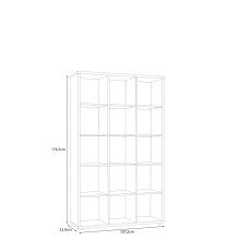 Raumteilerregal >MAURO< 15 Fächer, in Weiss  - 107,2x176,3x32,9cm (BxHxT)