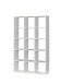 Raumteilerregal >MAURO< 15 Fächer, in Weiss  - 107,2x176,3x32,9cm (BxHxT)