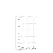 Raumteilerregal >MAURO< 15 Fächer, in Betonoptik Lichtgrau - 107,2x176,3x32,9cm (BxHxT)