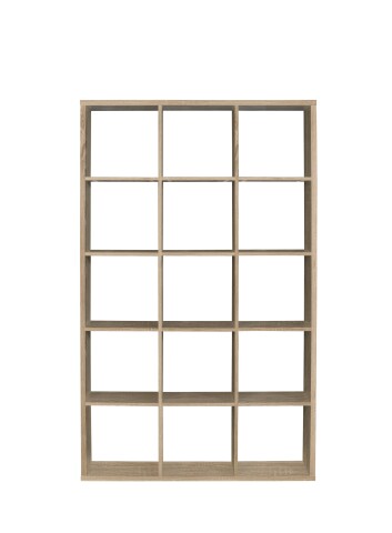Raumteilerregal >MAURO< 15 Fächer, in Sonoma Eiche - 107,2x176,3x32,9cm (BxHxT)