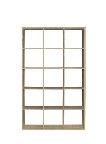 Raumteilerregal >MAURO< 15 Fächer, in Sonoma Eiche - 107,2x176,3x32,9cm (BxHxT)
