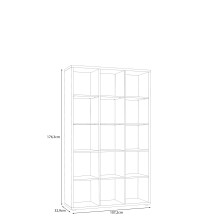 Raumteilerregal >MAURO< 15 Fächer, in Sonoma Eiche - 107,2x176,3x32,9cm (BxHxT)