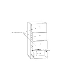 Kommode >TEMPRA2< 4 Schubladen, in Sonoma Eiche - 38,6x85,5x34,8cm (BxHxT)