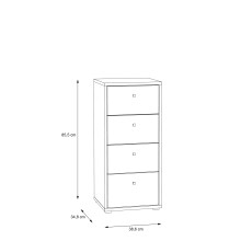 Kommode >TEMPRA2< 4 Schubladen, in Sonoma Eiche - 38,6x85,5x34,8cm (BxHxT)