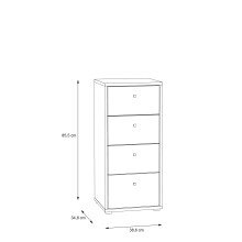 Kommode >TEMPRA2< 4 Schubladen, in Sonoma Eiche - 38,6x85,5x34,8cm (BxHxT)