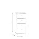 Kommode >TEMPRA2< 4 Schubladen, in Artisan Eiche  - 38,6x85,5x34,8cm (BxHxT)
