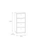 Kommode >TEMPRA2< 4 Schubladen, in Artisan Eiche  - 38,6x85,5x34,8cm (BxHxT)