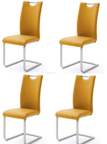 Esszimmerstuhl >Miafle  I< (4er Set) in curry aus Metall - 42x103x55cm (BxHxT)