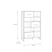 Regal >HUD< 3 Türen, Stabeiche / Betonoptik Dunkelgrau - 94,1x151,5x41,5cm (BxHxT)