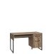 Schreibtisch >HUD< 1 Tür, 1 Schublade, Stabeiche Dekor - 129,4x74,7x60,2cm (BxHxT)