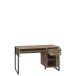 Schreibtisch >HUD< 1 Tür, 1 Schublade, Stabeiche Dekor - 129,4x74,7x60,2cm (BxHxT)