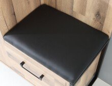 Polsterauflage >HUD< Kunstleder schwarz - 52,2x39x5cm (B/H/T)