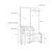 Kompaktgarderobe >HUD< Spiegel, Türen, Schublade, Stabeiche Dekor - 114,1x199,9x41,5cm B/H/T