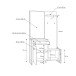 Kompaktgarderobe >HUD< Spiegel, Türen, Schublade, Stabeiche Dekor - 114,1x199,9x41,5cm B/H/T