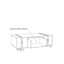 Couchtisch >FOBYA< rollbar, Schublade, in Old – Wood Vintage  - 110x35,6x60,2cm (BxHxT)