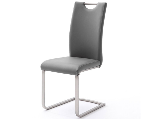 Esszimmerstuhl >Miafle  I< (4er Set) in grau aus Metall - 42x103x55cm (BxHxT)