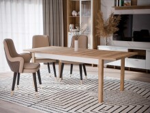 Kulissentisch >SAITAMA< ausziehbar bis 207cm, Eiche / Secret grey - 160,4/207x76,6x90cm BxHxT