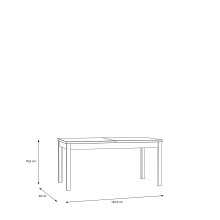 Kulissentisch >SAITAMA< ausziehbar bis 207cm, Eiche / Secret grey - 160,4/207x76,6x90cm BxHxT