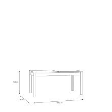 Kulissentisch >SAITAMA< ausziehbar bis 207cm, Eiche / Secret grey - 160,4/207x76,6x90cm BxHxT
