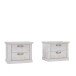 Nachttisch >KASHMIR< (2er-Set) in Pinie Weiss - 67,2x48,9x45,1cm (BxHxT)