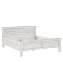 Bett >KASHMIR< Liegefläche 180x200cm, in Pinie Weiss - 191,3x99,4x210cm (BxHxT)