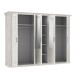 Drehtürenschrank >KASHMIR< 5 Türen, 6 Böden, Spiegel, in Pinie Weiss - 268,3x204,9x65cm (BxHxT)