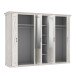 Drehtürenschrank >KASHMIR< 5 Türen, 6 Böden, Spiegel, in Pinie Weiss - 268,3x204,9x65cm (BxHxT)