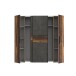 Kleiderschrank >KALIXTUS< Old – Wood Vintage  / Betonoptik Dunkelgrau - 200x190x61cm (B/H/T)
