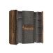 Kleiderschrank >KALIXTUS< Old – Wood Vintage  / Betonoptik Dunkelgrau - 200x190x61cm (B/H/T)