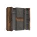 Kleiderschrank >KALIXTUS< Old – Wood Vintage  / Betonoptik Dunkelgrau - 200x190x61cm (B/H/T)
