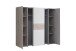 Kleiderschrank >KALIXTUS< 8 Böden, Sandeiche / Weiss - 200,1x190,5x61,6cm (BxHxT)