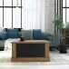 Couchtisch >KASZIMIRO< 1 Schublade, in Waterford Eiche / Schwarz - 85x43,4x85cm (BxHxT)