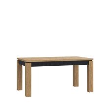 Kulissentisch >KASZIMIRO< ausziehbar bis 206,4cm, Eiche/Schwarz - 160,4/206,4x78,2x90,4cm BxHxT