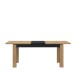 Kulissentisch >KASZIMIRO< ausziehbar bis 206,4cm, Eiche/Schwarz - 160,4/206,4x78,2x90,4cm BxHxT
