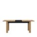 Kulissentisch >KASZIMIRO< ausziehbar bis 206,4cm, Eiche/Schwarz - 160,4/206,4x78,2x90,4cm BxHxT
