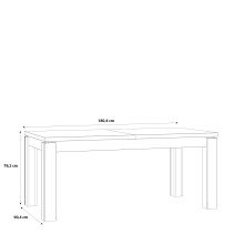 Kulissentisch >KASZIMIRO< ausziehbar bis 226,4cm, Eiche/Schwarz - 180,4/226,4x78,2x90,4cm BxHxT