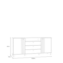 Sideboard >KILLARNEY< Soft-Close, Sand / Mauvella Eiche Dekor - 192,8x87x42cm (BxHxT)