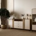Sideboard >KILLARNEY< Soft-Close, Sand / Mauvella Eiche Dekor - 192,8x87x42cm (BxHxT)