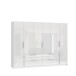 Drehtürenschrank >LUANO< 4 Schubladen, 6 Türen, Weiss / Weiss Glanz - 269,7x210,5x60cm (BxHxT)