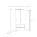 Drehtürenschrank >LUANO< 2 Schubladen, 4 Türen, Weiss / Bartex Eiche - 204,8x212,7x62,1cm BxHxT