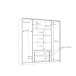 Drehtürenschrank >LUANO< 2 Schubladen, 4 Türen, Weiss / Bartex Eiche - 204,8x212,7x62,1cm BxHxT