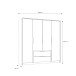 Drehtürenschrank >LUANO< 2 Schubladen, 4 Türen, Weiss / Bartex Eiche - 204,8x212,7x62,1cm BxHxT