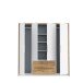 Drehtürenschrank >LUANO< 2 Schubladen, 4 Türen, Weiss / Bartex Eiche - 204,8x212,7x62,1cm BxHxT