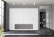 Drehtürenschrank >LUANO< 4 Schubladen, 6 Türen, Wolfram Grau / Weiss - 269,7x210,5x60cm (BxHxT)