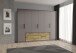 Drehtürenschrank >LUANO< 4 Schubladen, 6 Türen, Weiss / Wolfram Grau - 269,7x210,5x60cm (BxHxT)