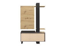 Garderobe >MARACAY< in Artisan Eiche / Schwarz - 119,8x198,2x43cm (BxHxT)