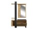 Garderobe >MARACAY< in Artisan Eiche / Schwarz - 119,8x198,2x43cm (BxHxT)