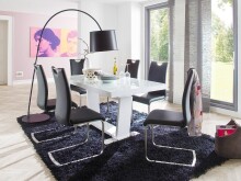 Esszimmerstuhl >Miafle  I< (4er Set) in Weiß aus Metall - 42x103x55cm (BxHxT)